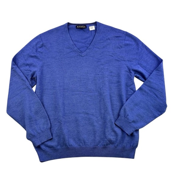 Calvin Klein Mens 100% Merino Wool V Neck Cardigan Sweater Sz XXL Blue - Picture 1 of 4